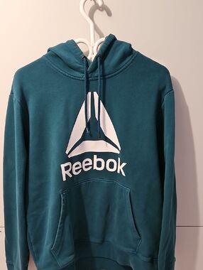 Reebok Men's Teal  Hoodie with White Logo